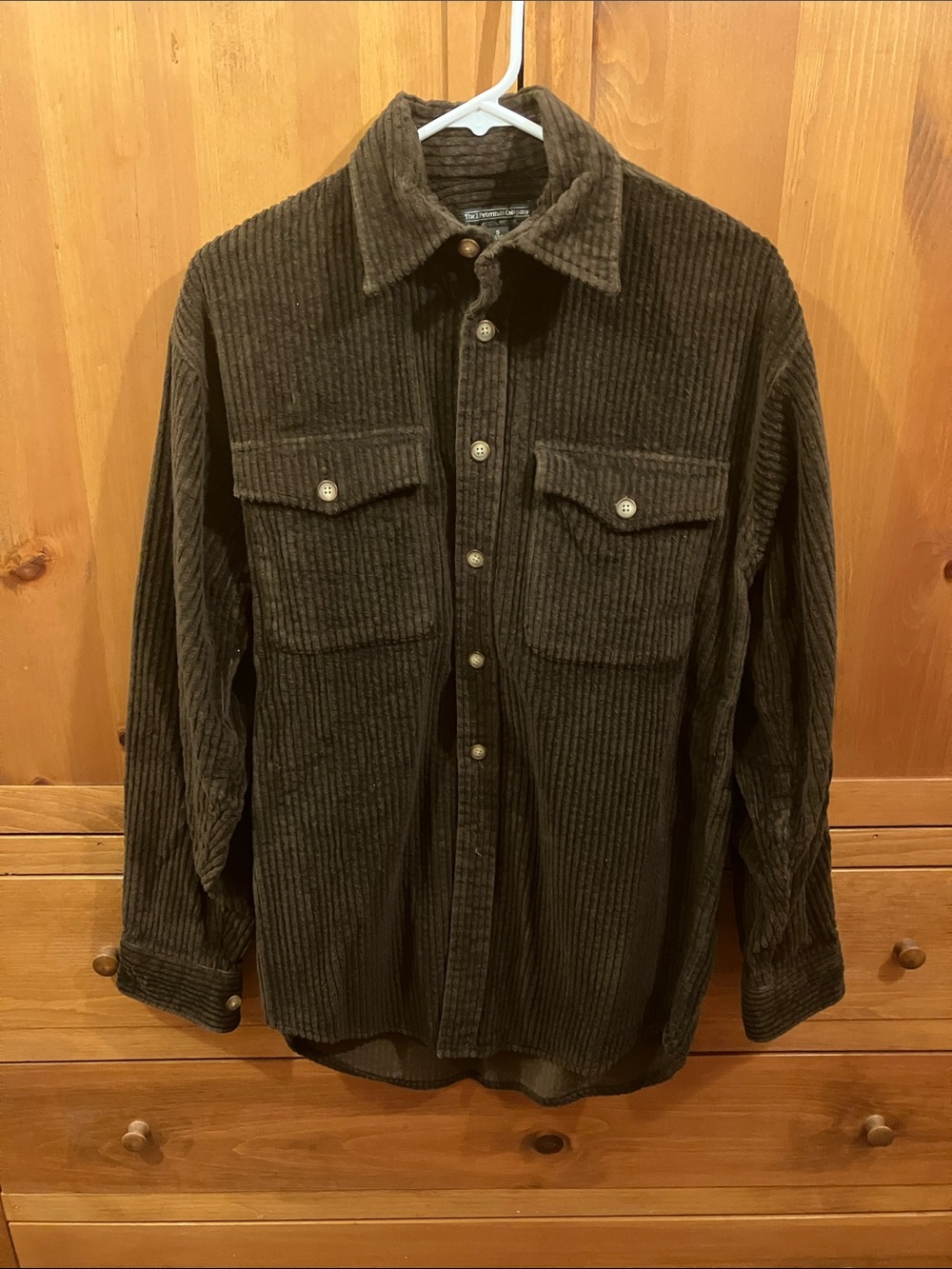 The J. Peterman Company Chocolate Brown Corduroy  Button Down Shirt